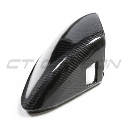 Audi Q8 SQ8 RSQ8 & Lamborghini Urus Carbon Fibre/Fiber Wing Mirror Caps - Side Mirror Covers Shells, CT Carbon Pre-Preg OE-Fit Replacement Housings - Lane Assist/Side Assist Blind Spot Compatible (Urus 2019+, Q8 2020+)