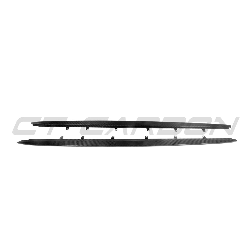 CT Carbon Dry Carbon Side Skirt Extensions for BMW F90 M5 (2018-2024) & G30/G31 5 Series Saloon/Touring (2016-2023) - Pre-Preg Carbon Fibre Sill/Rocker Panel Side Splitters Side Blades Aero Skirts M Performance Style Gloss