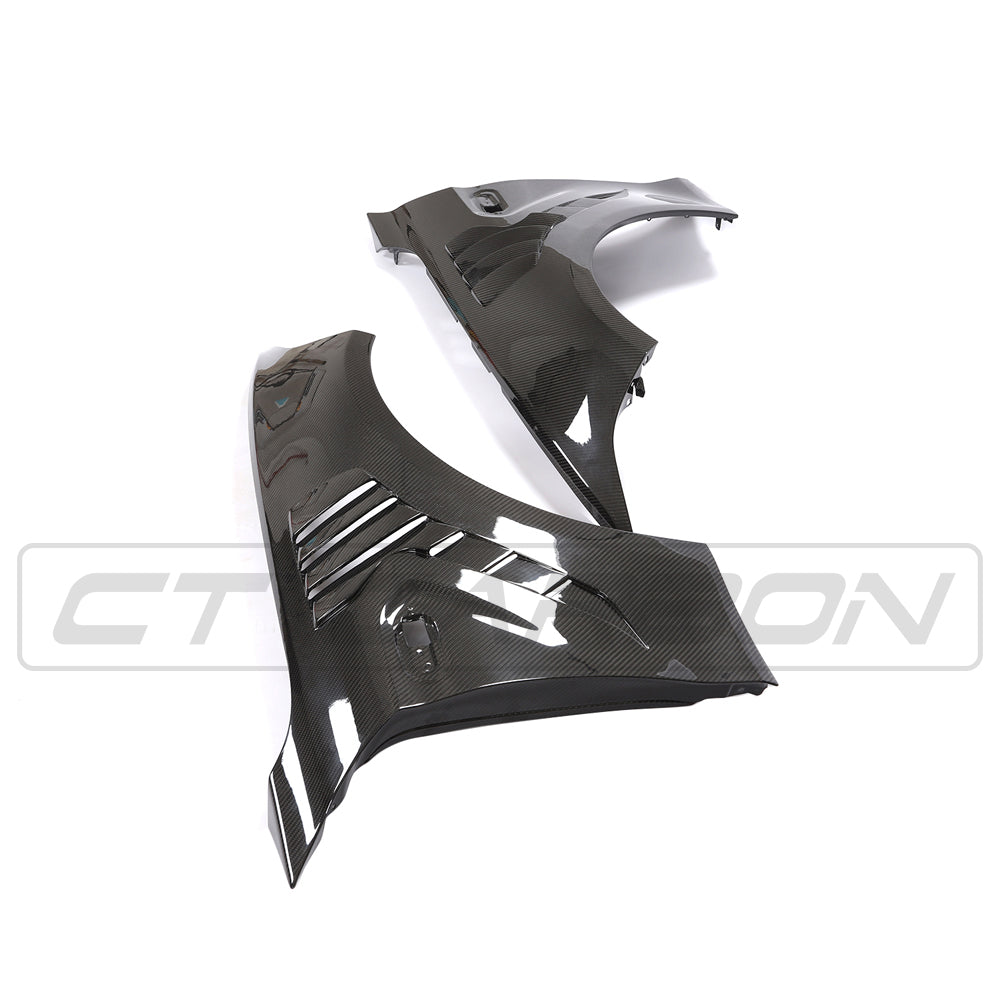 BMW F87 M2 / M2 Competition (M2C) 2016-2021 Carbon Fibre/Fiber Front Wings | Front Fenders / Quarter Panels / Arches | Dry Carbon Pre-Preg Gloss | OEM-Style Fit Lightweight Replacement Pair/Set