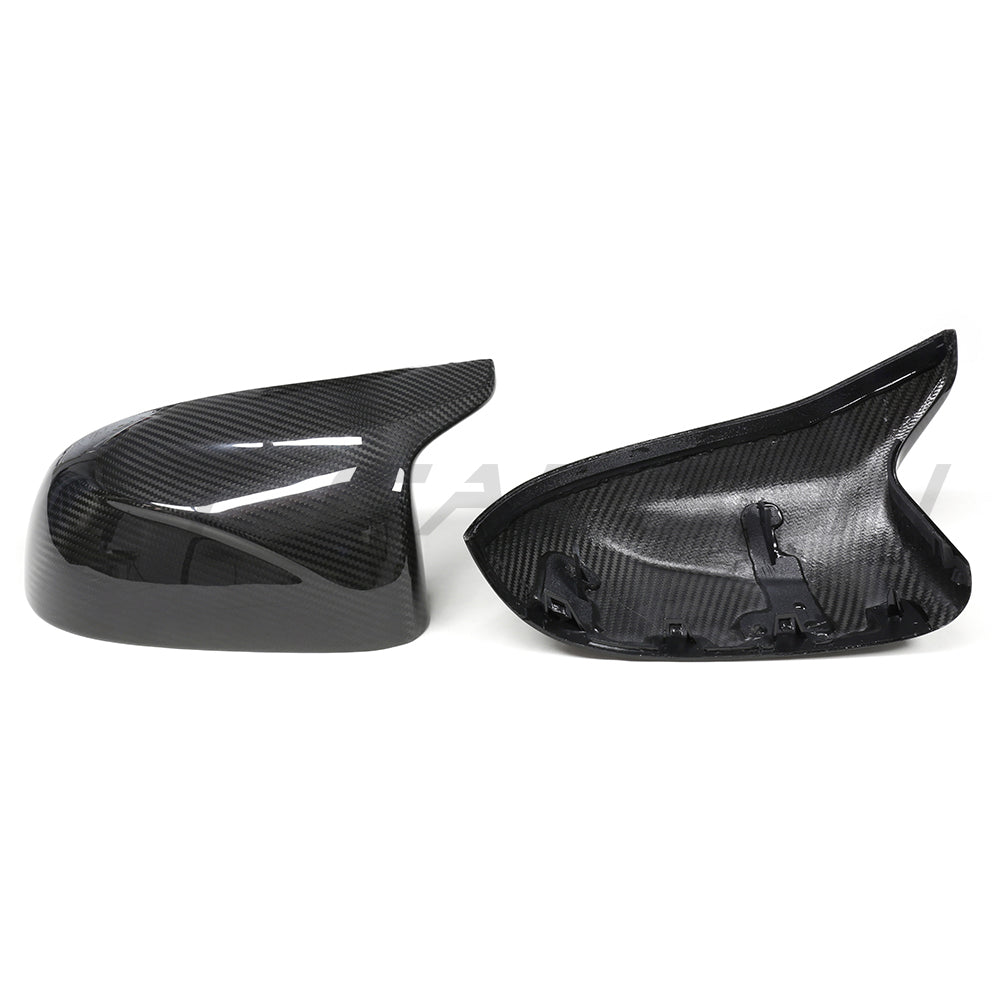 BMW X3M X4M X5M X6M (F97 F98 F95 F96) 2019+ incl. Competition Dry Prepreg Carbon Fibre/Fiber Mirror Caps - Gloss Wing/Side Door Mirror Covers Pair, OEM-Style Replacement Housings/Shells