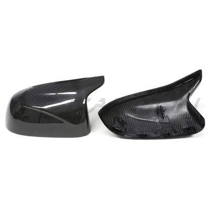BMW X3M X4M X5M X6M (F97 F98 F95 F96) 2019+ incl. Competition Dry Prepreg Carbon Fibre/Fiber Mirror Caps - Gloss Wing/Side Door Mirror Covers Pair, OEM-Style Replacement Housings/Shells