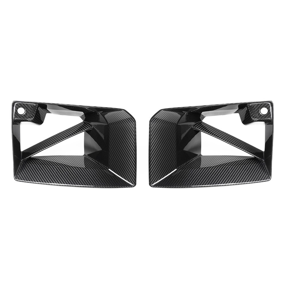 BMW M2 G87 2023+ Front Bumper Vent Inserts - Gloss Carbon Fibre (Fiber) Air Ducts, Intake Vents & Grille Inserts/Covers by CT Carbon | Pre-Preg CF Aero Cooling Inlets, Front Air Guides, Exterior Trim Upgrade