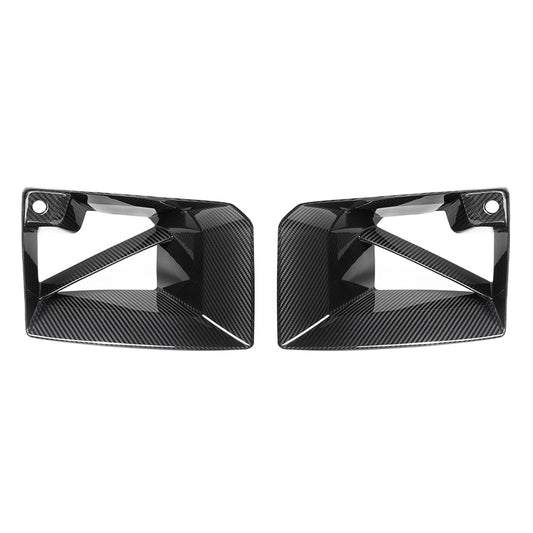 BMW M2 G87 2023+ Front Bumper Vent Inserts - Gloss Carbon Fibre (Fiber) Air Ducts, Intake Vents & Grille Inserts/Covers by CT Carbon | Pre-Preg CF Aero Cooling Inlets, Front Air Guides, Exterior Trim Upgrade