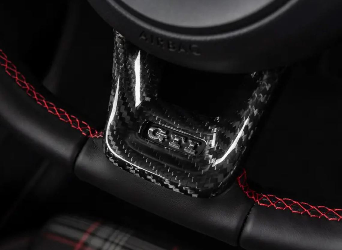 ECS Tuning Steering Wheel Hub Overlay - Black Carbon Fibre - MK6 Polo