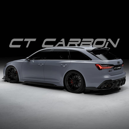 Audi RS6 C8 Avant Carbon Fibre Body Kit by CT Carbon – Complete Aero Styling Package 2019+ (Front Lip Splitter, Side Skirts, Rear Diffuser, Boot Lip Spoiler) | RS6 Estate Wagon Exterior Kit | Pre-Order UK