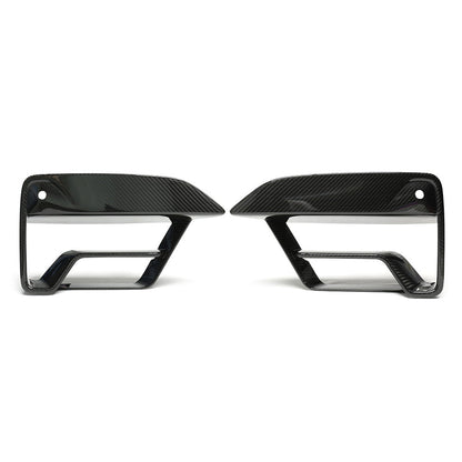 BMW M5 F90 LCI 2021-2024 Front Bumper Vent Covers - Carbon Fibre Air Intake Surrounds, Air Curtain Duct Garnish Overlays, Corner Intake Trims - CT Carbon Pre-Preg Dry Carbon Facelift Front Vent Trim Pair