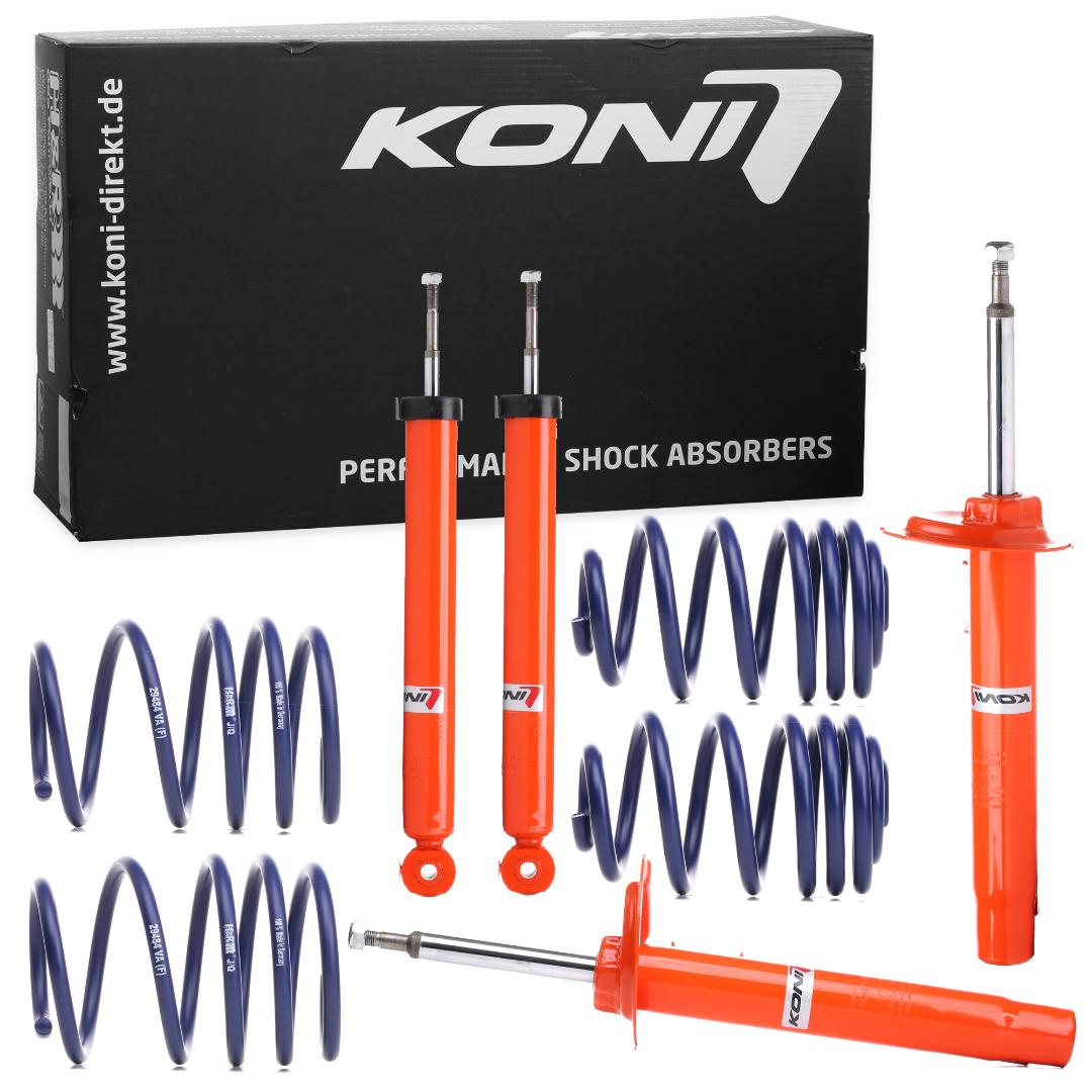 KONI 1120-4841 BMW 3 Series E46 Coupe & Compact Suspension Kit – Lowering Springs & Shock/Strut Set, Non-Adjustable, Front & Rear – Sport/Fast Road Upgrade – Fits 318Ci 320Ci 323Ci 325Ci 330Ci 316Ti 318Ti 325Ti 318TD 320TD 320Cd 330Cd | Springs & Dampers