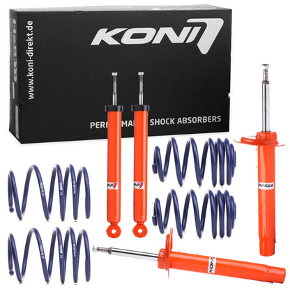 KONI 1120-4841 BMW 3 Series E46 Coupe & Compact Suspension Kit – Lowering Springs & Shock/Strut Set, Non-Adjustable, Front & Rear – Sport/Fast Road Upgrade – Fits 318Ci 320Ci 323Ci 325Ci 330Ci 316Ti 318Ti 325Ti 318TD 320TD 320Cd 330Cd | Springs & Dampers