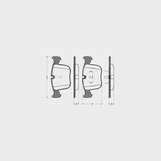 Bosch 0986TB2664 Disc Brake Pads Pad Kit for BMW 8 Series E31 1993-1999 (840i, 850Ci) - OE Spec, No Wear Sensor/Indicator, With Fitting Hardware - Bosch 0 986 TB2 664