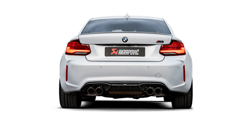 Akrapovic Slip-On Line Titanium Rear Silencer | Axle-Back Exhaust/Back Box for BMW M2 Competition M2C (F87/F87N) 2018+ | OPF/GPF & Non-OPF Compatible | ECE Approved | Carbon Fibre Tailpipes | Lightweight Performance Muffler