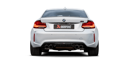 Akrapovic Slip-On Line Titanium Rear Silencer | Axle-Back Exhaust/Back Box for BMW M2 Competition M2C (F87/F87N) 2018+ | OPF/GPF & Non-OPF Compatible | ECE Approved | Carbon Fibre Tailpipes | Lightweight Performance Muffler