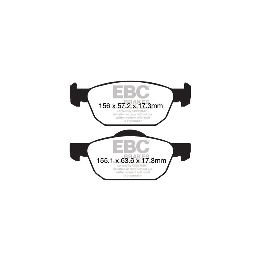 EBC PD13KF837 Honda Civic Performance Front Brake Kit - Yellowstuff Pads & GD Grooved/Dimpled 293mm Vented Discs - ATE Caliper - 9th/10th Gen 2012-on (1.4, 1.8, 1.5T, 1.6/2.2 i-DTEC)