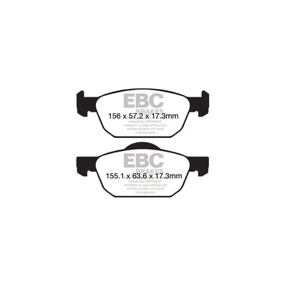 EBC PD13KF837 Honda Civic Performance Front Brake Kit - Yellowstuff Pads & GD Grooved/Dimpled 293mm Vented Discs - ATE Caliper - 9th/10th Gen 2012-on (1.4, 1.8, 1.5T, 1.6/2.2 i-DTEC)