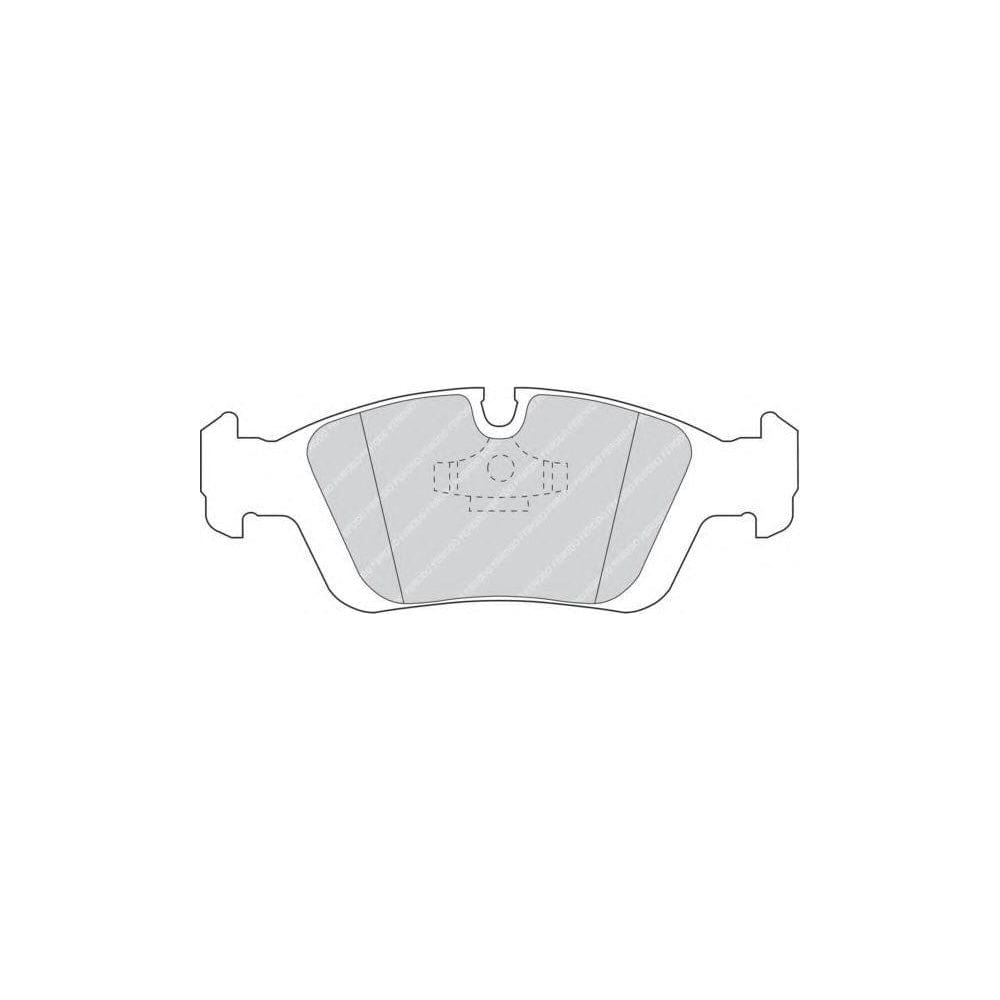 Ferodo FQT725 Front Axle Disc Brake Pad Set for ATE Calipers, BMW E36 3 Series & Z3, With Piston Clip, No Wear Sensor, Wiesmann MF3