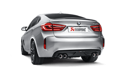 Akrapovic Evolution Line Titanium Valved Cat-Back Exhaust for BMW X6 M (F86) 2015-2017 - Carbon Fibre Tailpipes, ECE Approved Road Legal Performance Sports Exhaust / Rear Silencer Back Box, Fits S63 V8