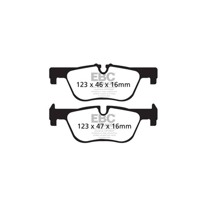 EBC PD12KR254 Redstuff Rear Brake Pads & GD Grooved & Dimpled Discs Kit for BMW 3 Series F30 F31 F34 & 4 Series F32 F33 F36 (ATE Rear Caliper, 300mm) - Low Dust Performance