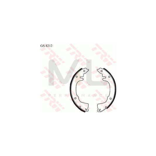 TRW GS8212 Rear Drum Brake Shoes for Renault Estafette, 36mm Wide - OE Quality Brake Linings/Friction Set, Direct-Fit Back Brake Shoe Kit for Classic Van