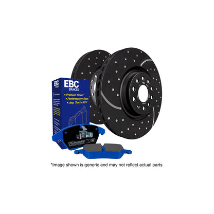 EBC PD14KR256 BMW Rear Brake Discs & Pads Kit  Bluestuff 5000 NDX + GD Grooved & Dimpled 300mm Vented Discs  ATE Rear Caliper  1 Series E81 E87, 3 Series E90 E91 E92 E93
