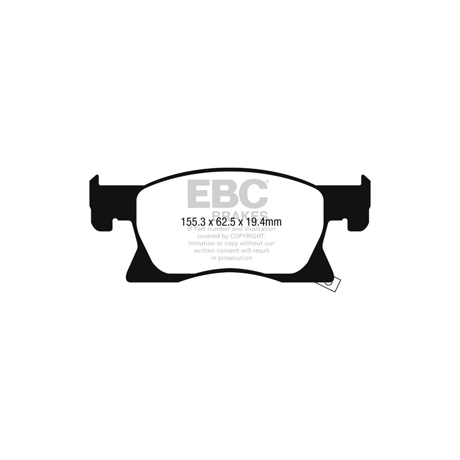 EBC PD13KF860 Yellowstuff Front Brake Pads & GD Grooved & Dimpled Discs Kit for Opel/Vauxhall Astra K (TRW Calipers, 300mm)  DP42267R + GD2013