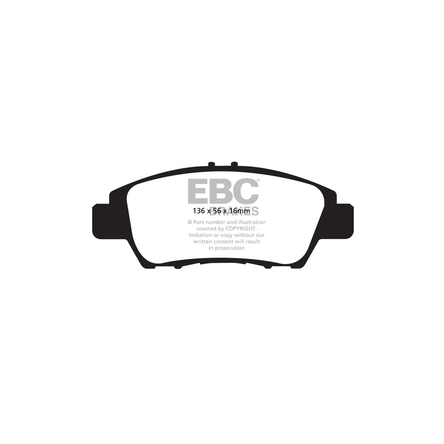 EBC PD01KF666 Greenstuff 2000 Front Brake Pads & Plain Discs Kit for Honda Akebono Caliper - City, Insight, Jazz (incl GK3) - 261mm Vented