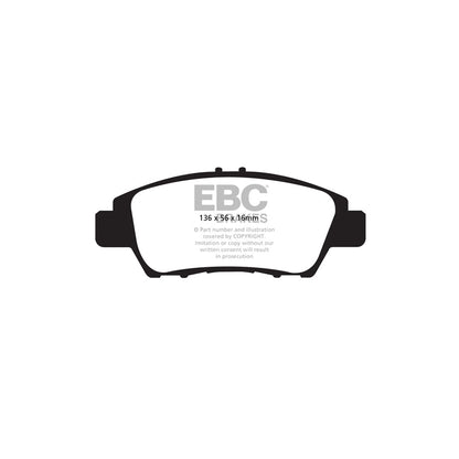 EBC PD01KF666 Greenstuff 2000 Front Brake Pads & Plain Discs Kit for Honda Akebono Caliper - City, Insight, Jazz (incl GK3) - 261mm Vented