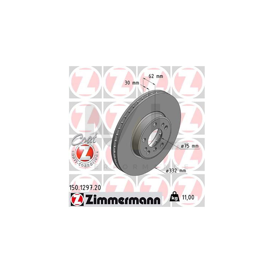 Zimmermann COAT Z 150.1297.20 Brake Rotor/Disc for BMW X5 (E53) 1999