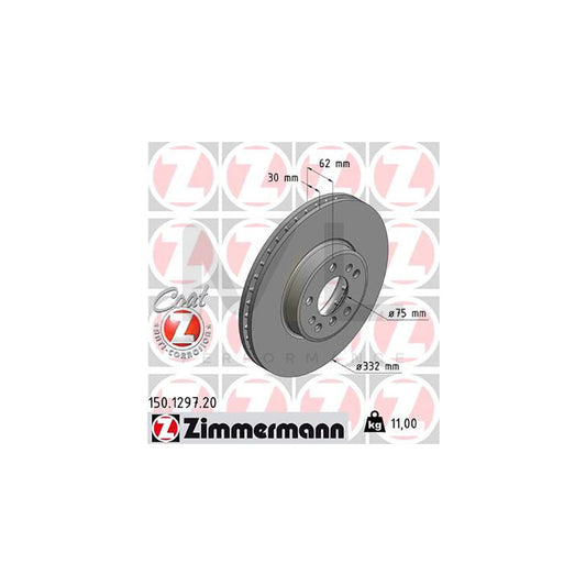 Zimmermann COAT Z 150.1297.20 Brake Rotor/Disc for BMW X5 (E53) 1999