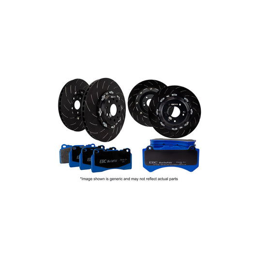 EBC Brakes P2DK055B Full Vehicle Front & Rear Brake Kit for BMW M2/M3/M4 F87 F80 F82 (Brembo Calipers) - Bluestuff Pads + 2-Piece Floating Grooved Discs 380mm/370mm