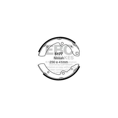 EBC 5177 Rear Drum Brake Shoe Set 230mm for Datsun/Nissan 240Z & 260Z (19701976) | OE Quality R90 Approved | EBC Brakes