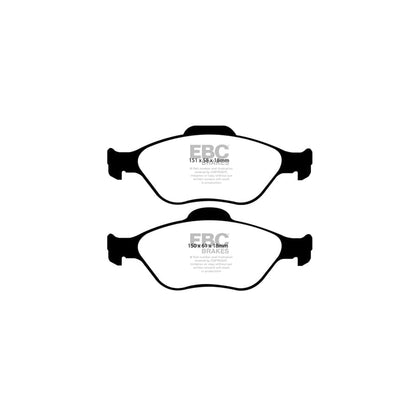 EBC PD11KF805 Toyota Yaris Front Brake Pad & Disc Kit - Greenstuff 2000 Pads + GD Grooved & Dimpled 258mm Discs - ATE Caliper Fit - XP90/XP130 2005-2020