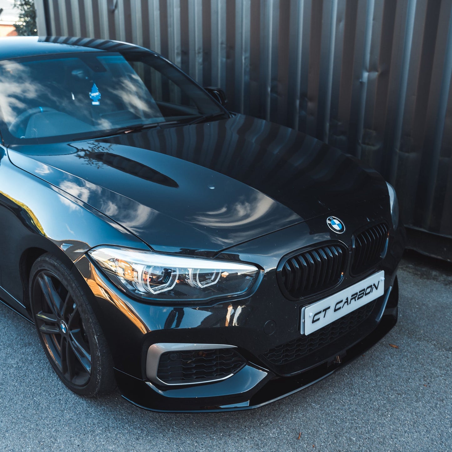 BMW 1 Series F20 F21 LCI Facelift 2015–2020 Front Lip Splitter Spoiler – Gloss Piano Black ABS – Bumper Lip, Chin Spoiler, Front Lower Lip, Aero Valance by CT Carbon