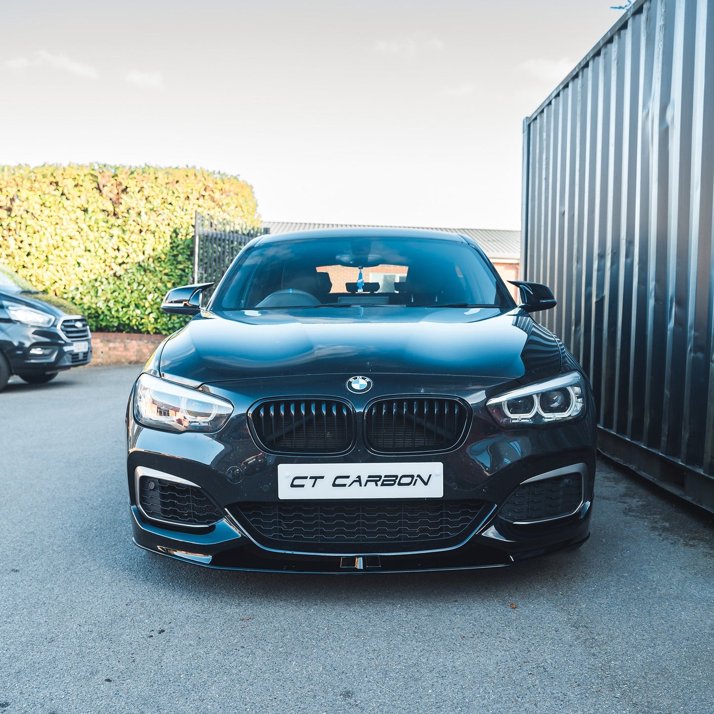 BMW 1 Series F20 F21 LCI Facelift 2015-2020 Gloss Black Front Lip Splitter | Piano Black Front Bumper Lip Chin Spoiler | CT Carbon OEM Style ABS | Front Valance Diffuser Style Lower Spoiler | Aero Lip Bumper Extension | For BMW Hatchback