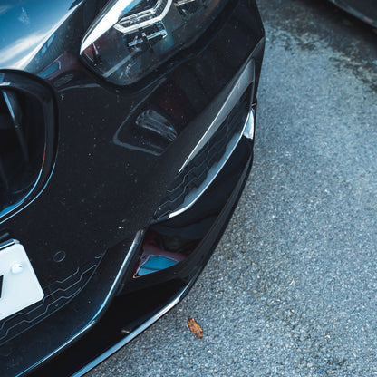 BMW 1 Series F20 F21 LCI Facelift 2015-2020 Gloss Black Front Lip Splitter | Piano Black Front Bumper Lip Chin Spoiler | CT Carbon OEM Style ABS | Front Valance Diffuser Style Lower Spoiler | Aero Lip Bumper Extension | For BMW Hatchback