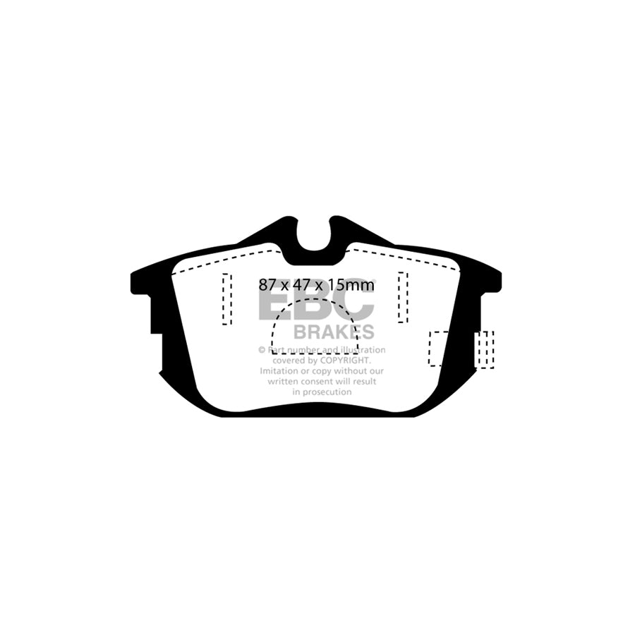 EBC Yellowstuff Performance Rear Brake Pads & USR Slotted/Grooved Discs/Rotors Kit 260mm TRW/Girling Calliper - Mitsubishi Carisma & Space Star, Proton Impian, Volvo S40/V40 Mk1 - DP41076R USR854 PD08KR268