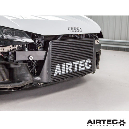 AIRTEC Motorsport Stage 3 FMIC Intercooler Kit for Audi TT RS 8S Mk3 2.5 TFSI - Front Mount Charge Air Cooler Upgrade with Integrated Crash Bar, 70mm Inlet/Outlet, Stepped Bar & Plate Core - Pro Series Black - Suits Stage 2/3 Hybrid Turbo