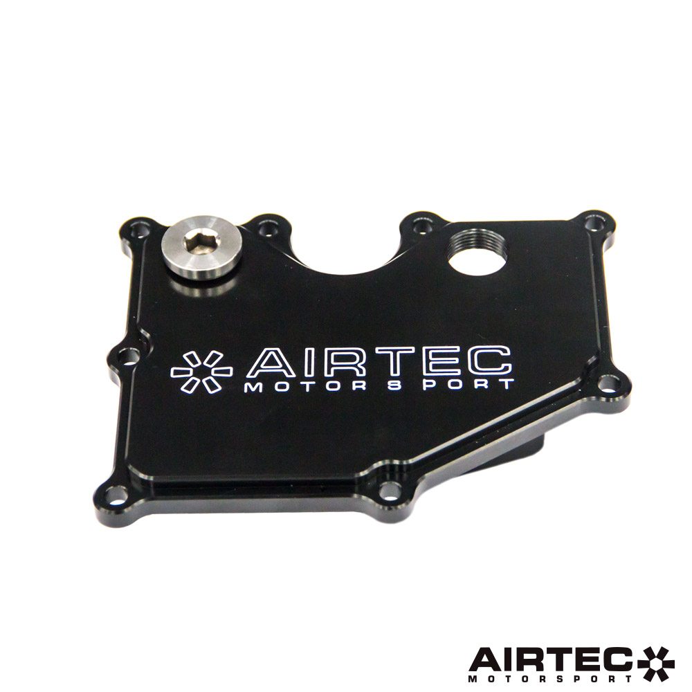AIRTEC Motorsport Billet PCV Baffle Plate  Ford 2.0 Duratec & Mazda NA/Turbo  Oil Catch Can Ready, M22x1.5 Ports, Anodised Black, CNC Machined, Direct Fit PCV Delete/Blanking Plate