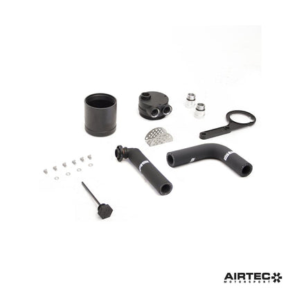 AIRTEC Motorsport BMW S55 Oil Catch Can / Oil Separator Kit for M2 Competition F87, M3 F80 & M4 F82 F83 - Direct-Fit Bolt-On, Black Anodised, Baffled, Internal Micron Filter & Integrated Dipstick