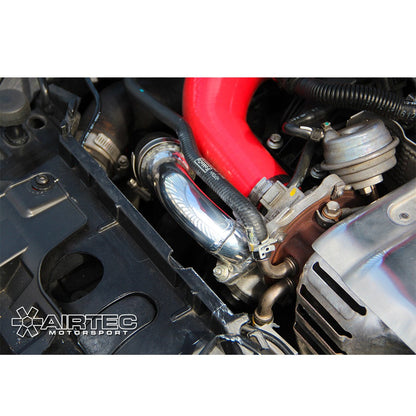 AIRTEC Front Hot-Side Boost/Charge Pipe for Ford Fiesta 1.0 EcoBoost Mk7/Mk8 - Turbo Outlet & Compressor Discharge Hard Pipe Upgrade - Stainless Steel Direct-Fit Intercooler Pipework - Fits 100/125/135/140PS, Red & Black Edition