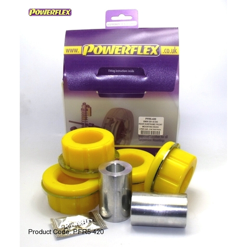 Powerflex PFR5-420 Polyurethane Rear Subframe Front Mount Bushes/Bushings Kit for BMW 1 Series E81 E82 E87 E88 F20 F21 & 3 Series E90 E91 E92 E93 F30 F31 – Rear Axle Carrier/Cradle/Crossmember Mounts – Replaces 33316758259, 33316792509