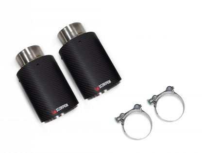 BMW M140i Scorpion Ascari 100mm Carbon Fibre Exhaust Tips  Twin Tailpipe Trim Upgrade Kit  Non-GPF (20162020)  Fits Scorpion Systems Only