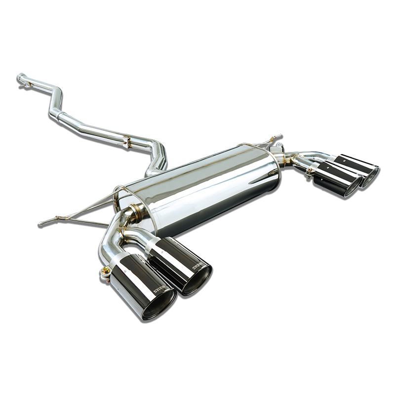 BMW X5 35i F15 & X6 35i F16 xDrive N55 Valved Cat Back/Catback Performance Exhaust System - Stone Exhaust Valvetronic/Switchable, OEM Valve Compatible, No Drone, Twin or Quad Tips AP522/AP522Q (2013-2018)