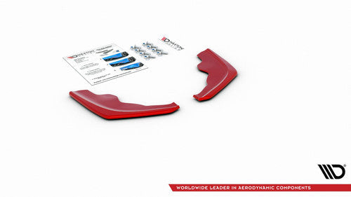 Maxton Design Red Rear Bumper Corner Trims / Rear Side Splitters / Rear Spats for BMW 1 Series F40 M135i & M Sport (2019+) – ABS Bumper Corner Splitters, Rear Valance Extensions, Apron Fins, Winglets/Blades – Pair