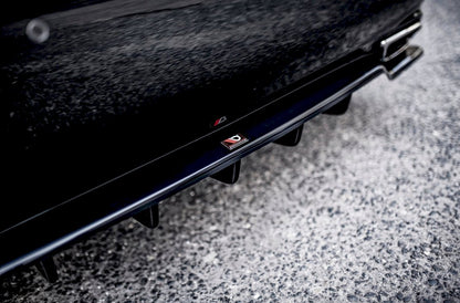 Maxton Design - CENTRAL REAR SPLITTER (W/ VERTICAL BARS) LEXUS LS MK4 FACELIFT (2012-2017)