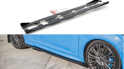 Maxton Design - STREET PRO DURABILITY SIDE SKIRTS DIFFUSERS (+FLAPS) FORD FOCUS RS MK3 (2015-2018)