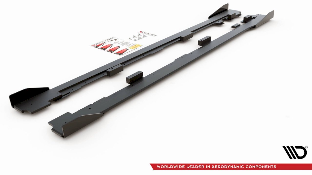 Maxton Design - STREET PRO SIDE SKIRTS DIFFUSERS (+FLAPS) VW GOLF GTI MK6 (2008-2012)