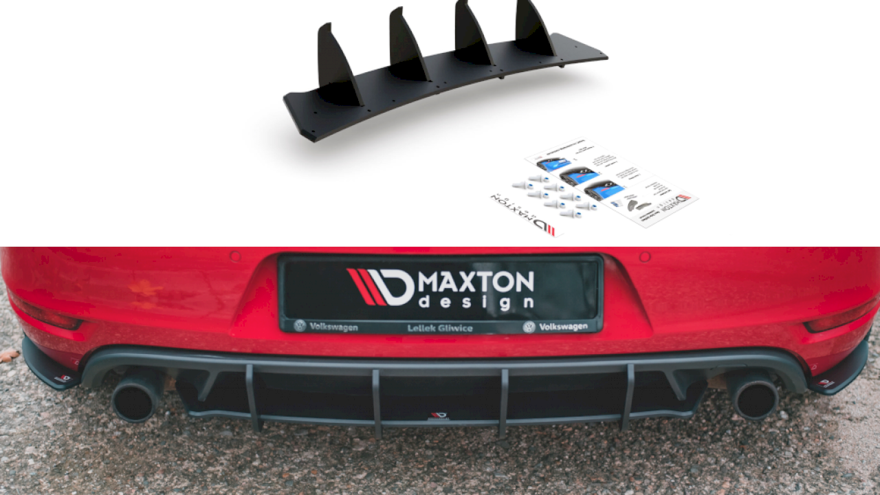 Maxton Design - STREE PRO REAR DIFFUSER V2 VW GOLF GTI MK6 (2008-2012)