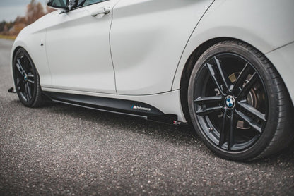 Maxton Design - STREET PRO DURABILITY SIDE SKIRTS DIFFUSERS V2 (+FLAPS) BMW 1 F20 M-PACK FACELIFT / M140I (2015-2019)