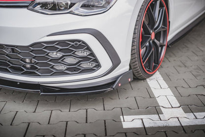 Maxton Design - FRONT SPLITTER V.3 + FLAPS VOLKSWAGEN GOLF GTI / GTE / R-LINE MK8