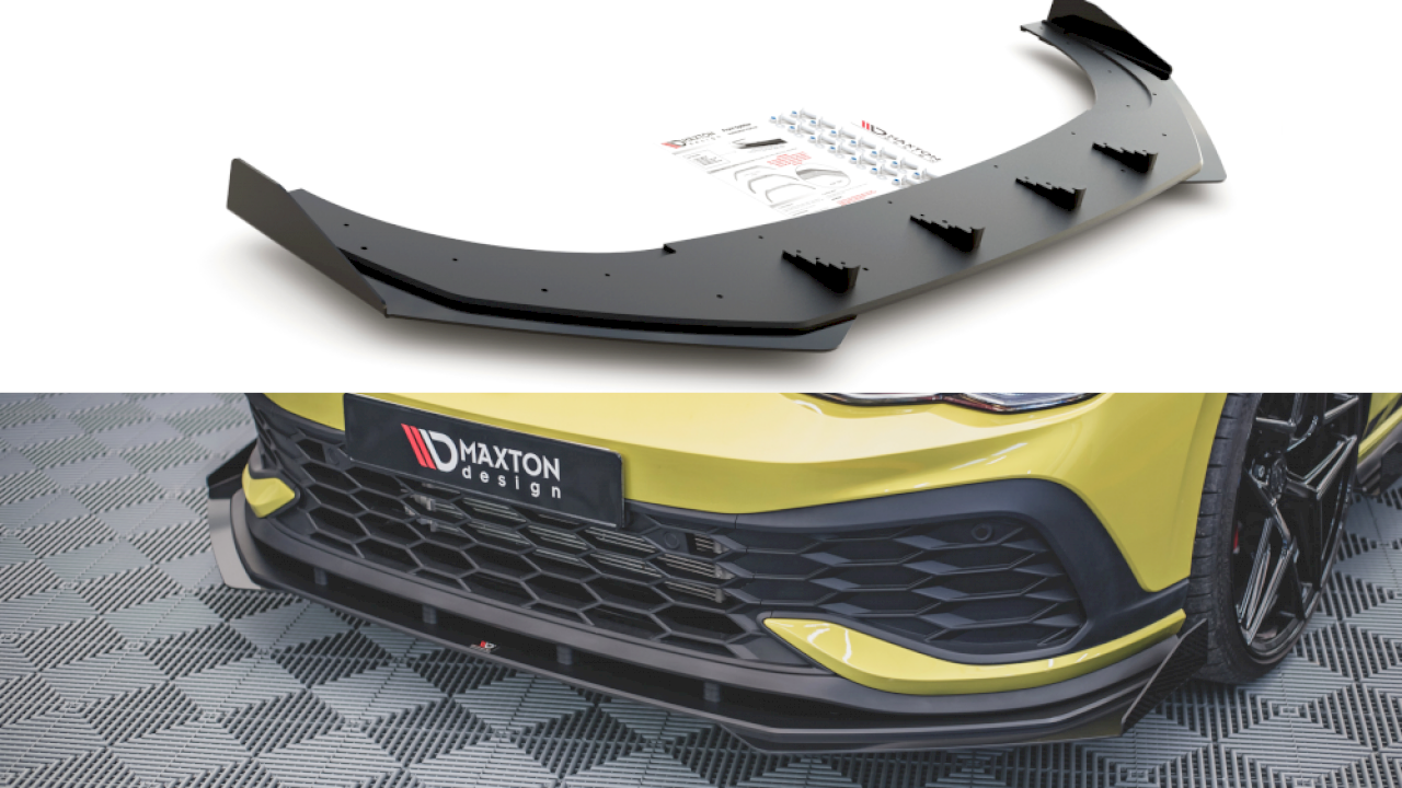 Maxton Design - STREET PRO FRONT SPLITTER (+FLAPS) VW GOLF 8 GTI CLUBSPORT (2020-)