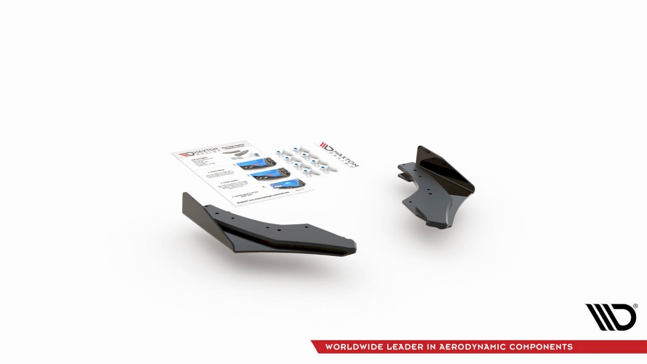 Maxton Design - STREET PRO REAR SIDE SPLITTERS (+FLAPS) VW GOLF 8 GTI CLUBSPORT (2020-)